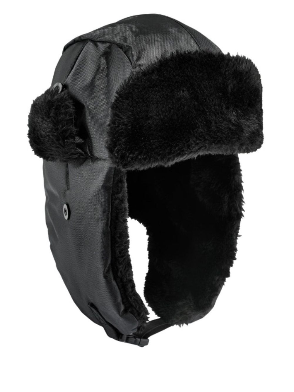 Unisex Faux Fur Trapper Hat - Black